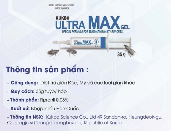 Ultra max gel – Thuốc diệt gián hàn quốc
